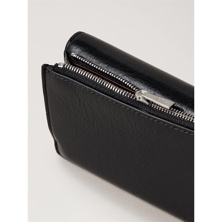 Mulberry Darley Folded Multi-Card Wallet Black High Shine Leather 